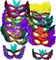 4E's Novelty 12 Pack Bulk Mardi Gras Masks With Feathers for Adult Men Women, Masquerade Party Masks for Mardi Gras Outfit Accessories
